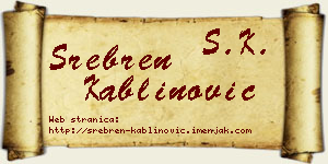Srebren Kablinović vizit kartica